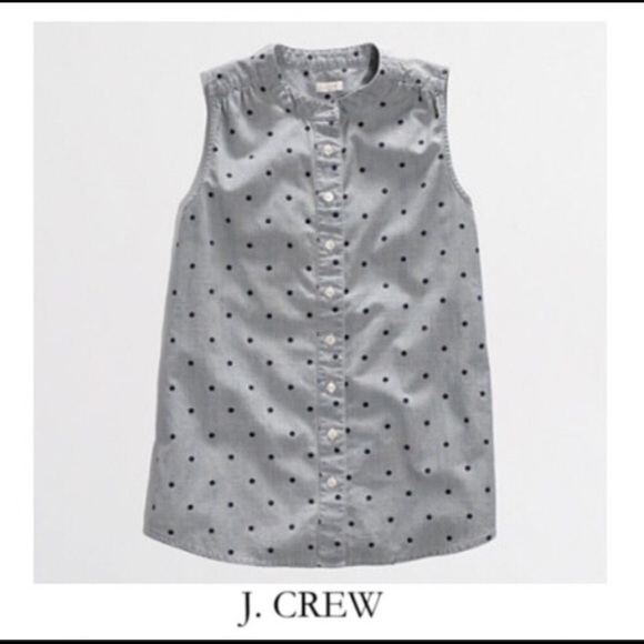 ✨ J. Crew Factory Women's Chambray Polka Dot Shirt - Picture 2 of 9